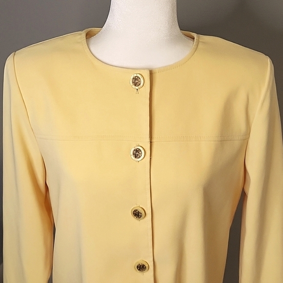 Vintage Positive Attitude Button Down Dress Shoulder Pads Decorative Button Sz 8 - Picture 4 of 10